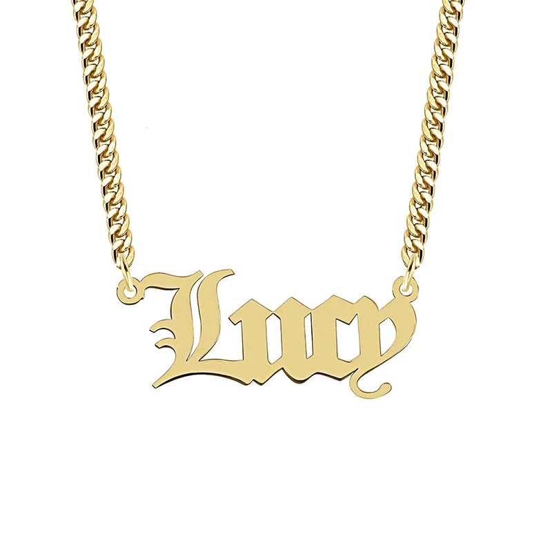 Gepersonaliseerde naam Spaced ketting voor vrouwen Fashion Gift Verjaardag Aangepaste elke naam Lagen Keten Hang ketting Sieraden Gold 254C