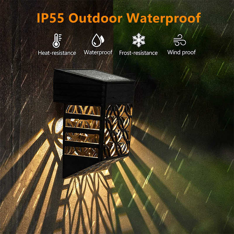 Novelty Lighting Smart Solar LED Outdoor Light Waterproof Garden Decoration Wall Lamp för staket Balkong Walkway Landscape Lamps Solar Wall Lamp P230403