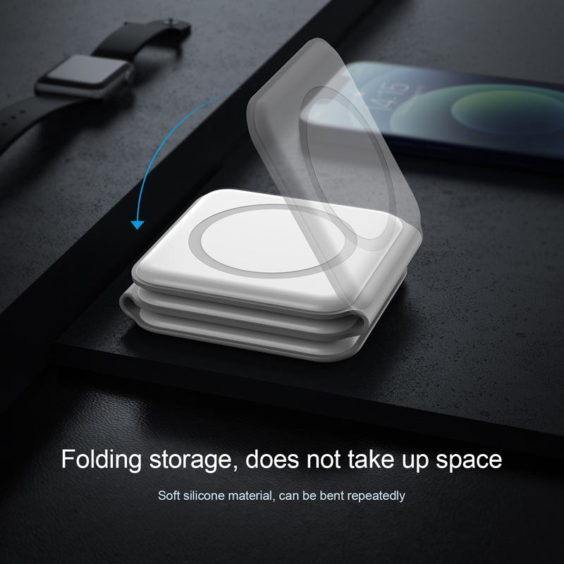 15W dobrável 3 em 1 carregador sem fio Magnetic Fast Wireless Charging Pad Phone Charger para iPhone Series Fast Charge Station