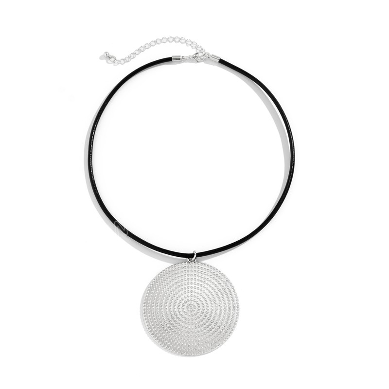 Grand collier pendentif rond pour femmes, tendance, grand collier exagéré sur le cou, accessoires, bijoux à la mode, cadeau féminin