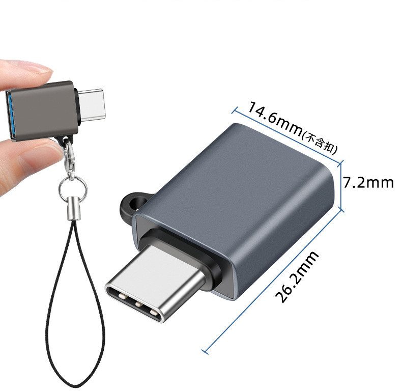 Anti-Lost metaal USB-3.1 Type C OTG Adapters mannelijk aan USB 3.0 Een vrouwelijke converter-adapter OTG-functie voor MacBook Google Chromebook