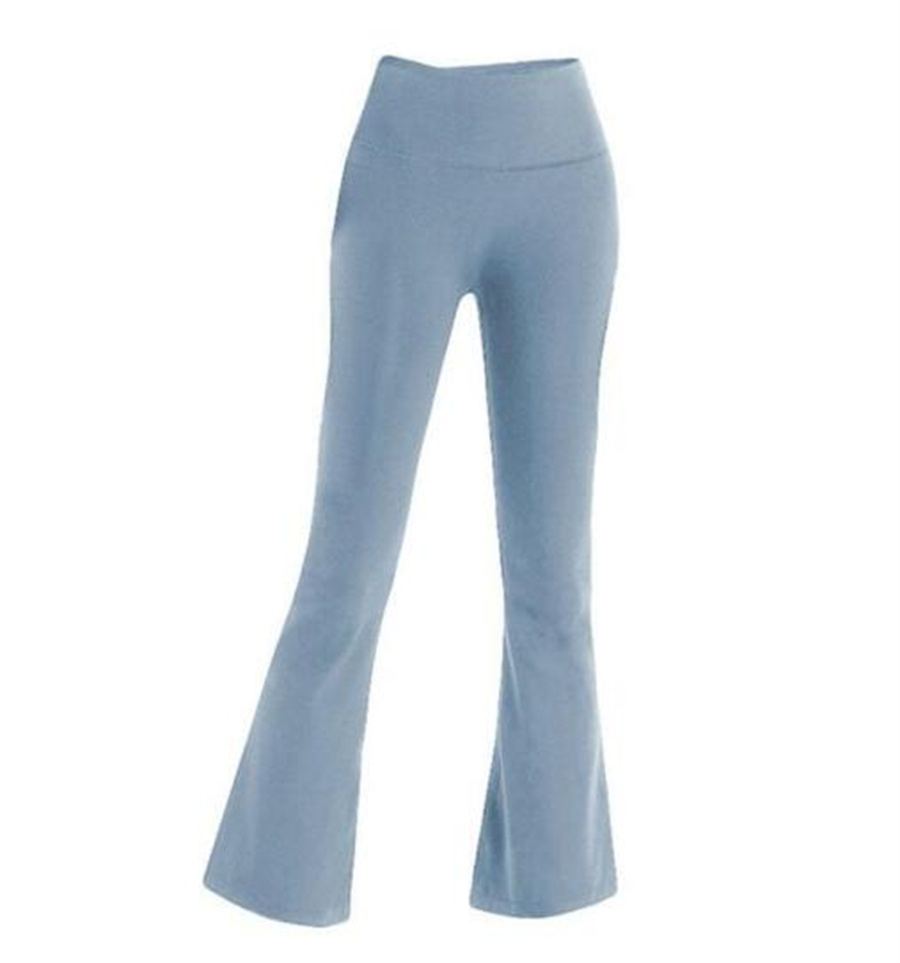 LL Align Pantaloni da Yoga da Donna Tinta Unita Nude Sport Modellanti Vita Stretta Svasata Fitness Allentati da Jogging Abbigliamento Sportivo LU Pantaloni Svasati da Donna a Nove Punti di Alta Qualità