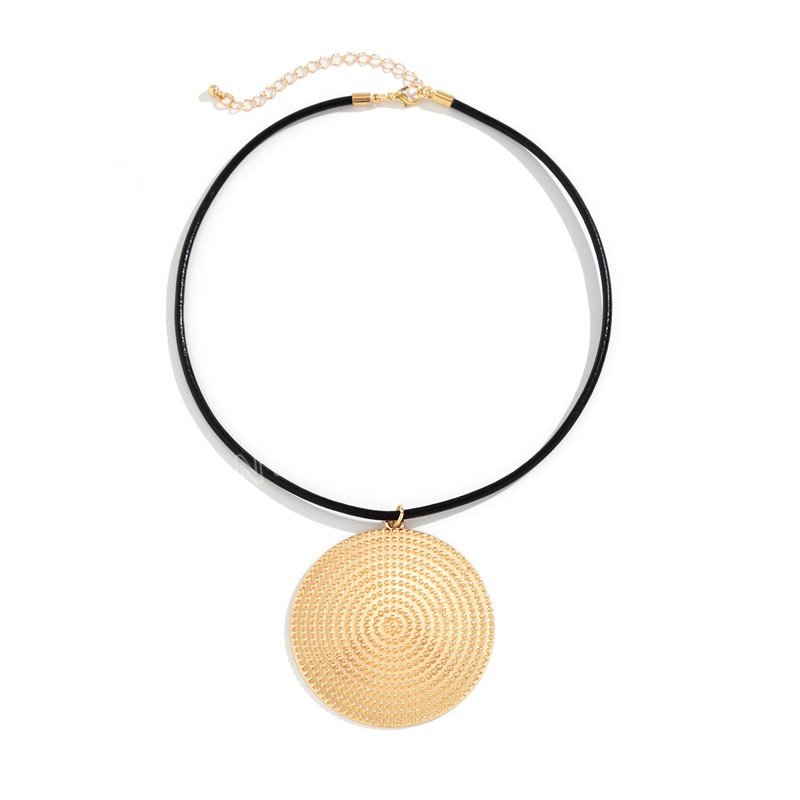 Grand collier pendentif rond pour femmes, tendance, grand collier exagéré sur le cou, accessoires, bijoux à la mode, cadeau féminin