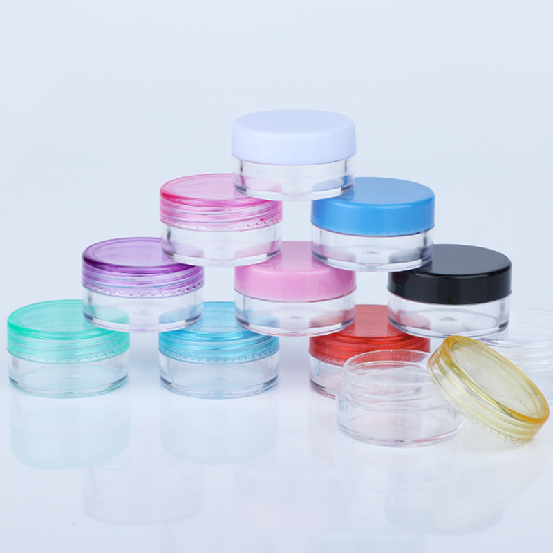 3g/5g Food Grade Plastic Boxes Round Bottom Cream Cosmetic Packaging Box Small Sample Bottles Wax Container dh84