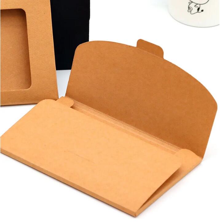 Envolva de presente Vintage Kraft Paper Envelope Caixa de embalagem em branco 16 x10.5cm
