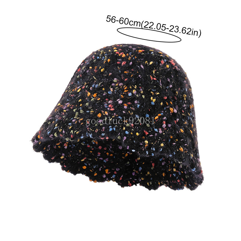 Gorros de pescador cálidos para mujer, gorro de pescador tejido de arco iris a la moda, gorro de lavabo informal a prueba de viento para exteriores, otoño e invierno