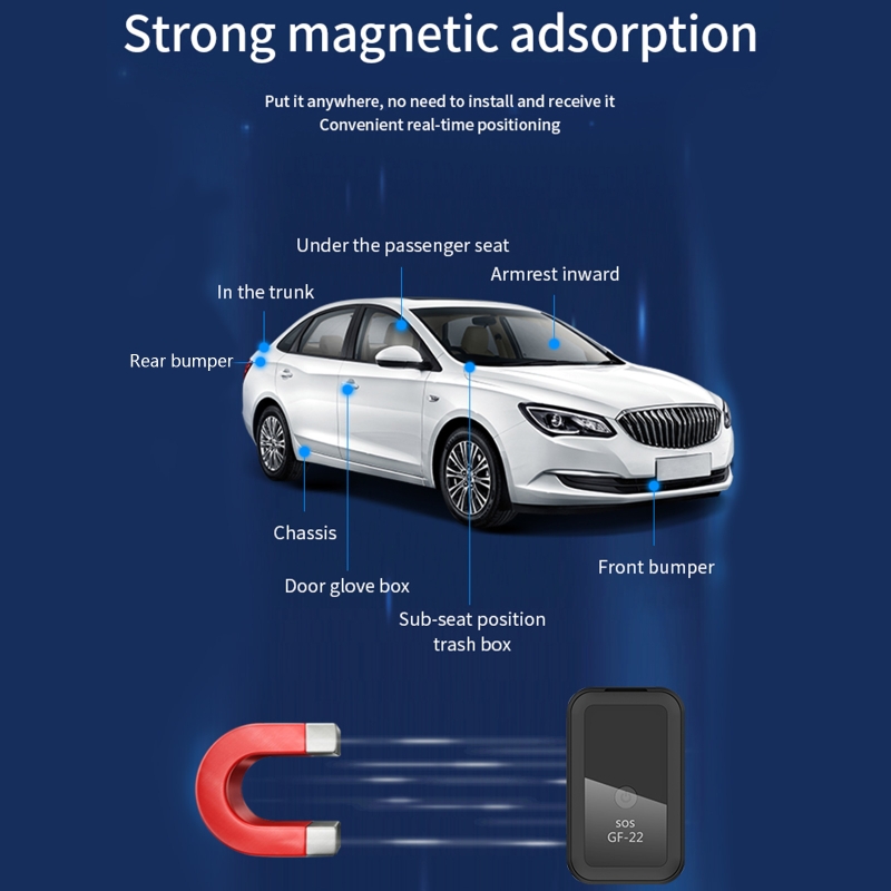 GF22 Anti-Verlust-Alarm, Auto-GPS-Tracker, Mini-intelligenter Ortungsgerät, starkes magnetisches Echtzeit-Ortungsgerät, Sprachaufzeichnung, Person, Haustier, Gerät, Satellitenpositionierung