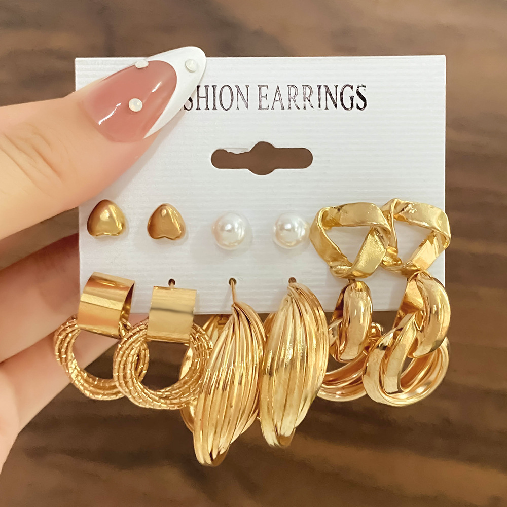 Women metallic Earrings Set Geometric butterfly earrings fashion jewelry