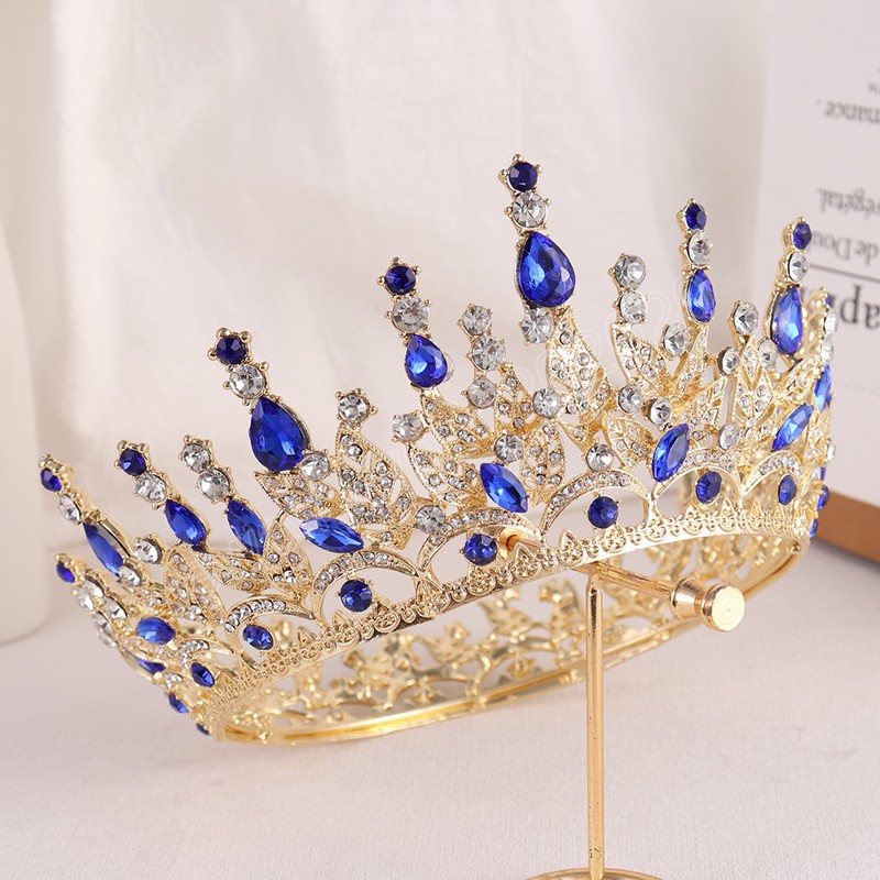 Corona di tiara con strass di cristallo bianco le donne Tiara principessa Matrimonio Compleanno Festa Accessori capelli Accessori gioielli Copricapo