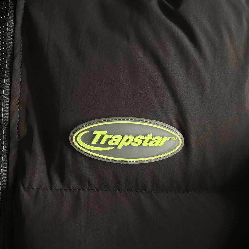 Autumn and Winter New Trapstar Hyperdrive Men's Down Coat Hooded with Fluorescent Green Embroidery Uk Street Pop