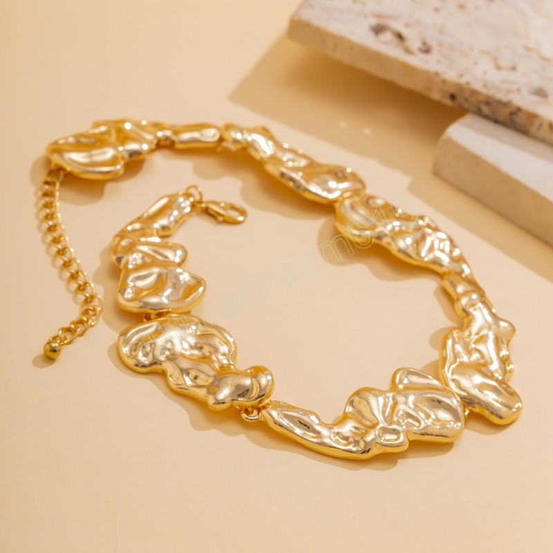 Collier ras du cou en métal épais et irrégulier pour femmes, accessoires tendance, gros collier sur le cou, bijoux à la mode