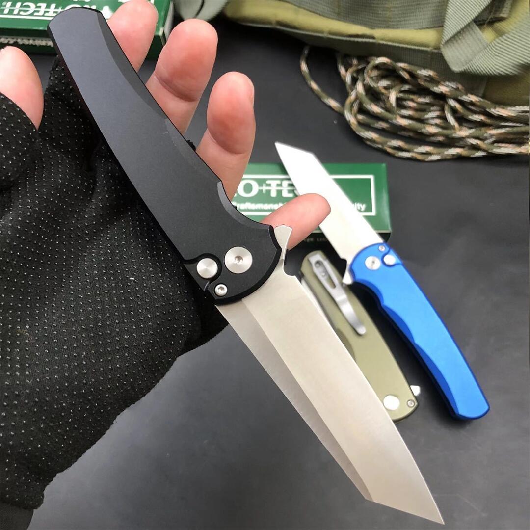 ProTech 5201 Malibu Manual Flipper Knife CPM-20CV Reverse Tanto Blade Aluminum Handles camping outdoor EDC tools 3407 920 BM knives