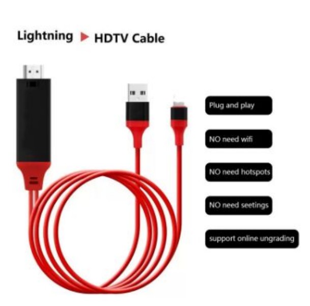 Lightning to HDMI CABLE HDTV TV Digital AV Adapter 2M USB HDMI 1080P Smart Converter Cable för Apple TV iPhone HD -plugplay