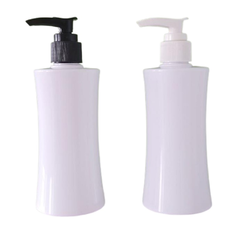 Packing Plastic Empty White Bottle 250ml Flat Shoulder PET Five Color Lotion Press Pump Packaging Container Portable Refillable Cosmetic