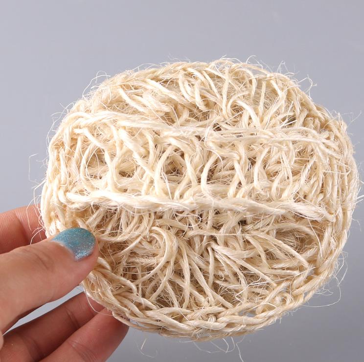 Sisal Bath Sponge Natural Organic Handmade Planted Based Shower Ball Exfoliating Crochet Scrub Skin Puff Body Scrubber SN5202