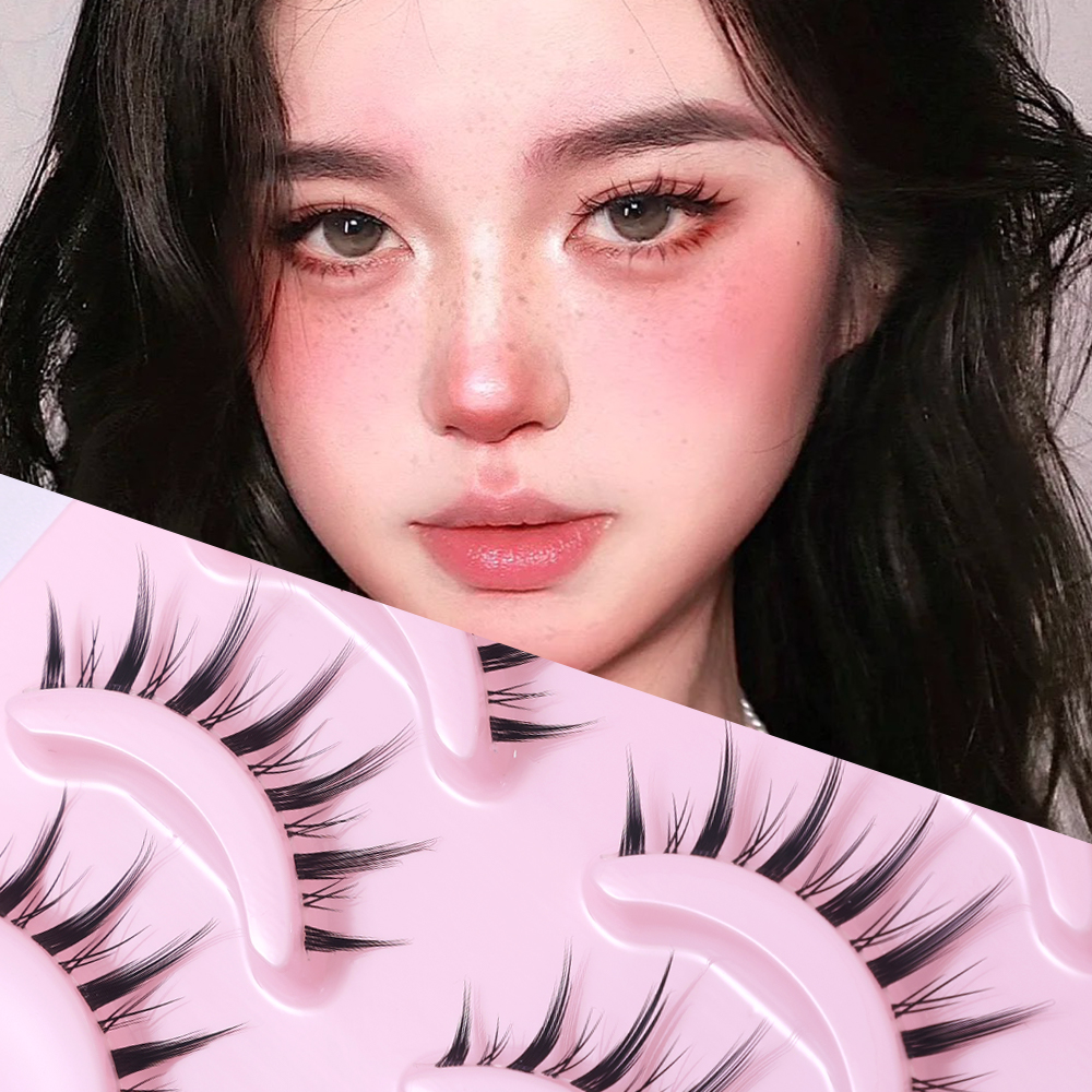 karmiu False Eyelashes Natural Manga Lashes Faux Mink Reusable Fluffy Wispy Makeup Tools Extension Fake