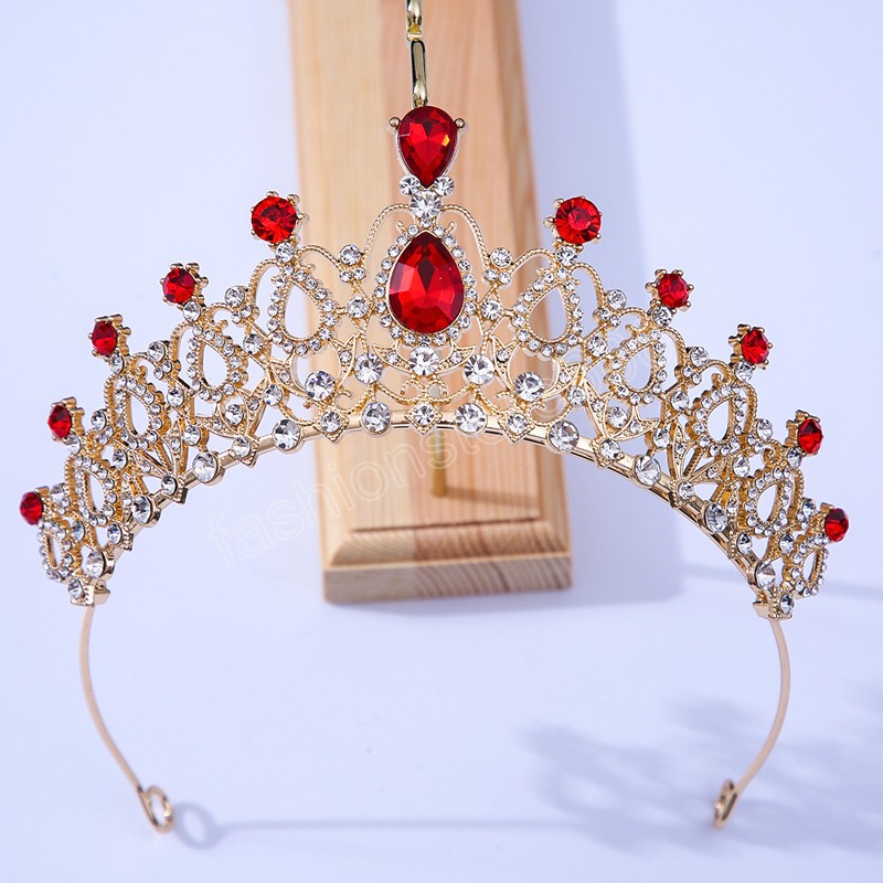 18 kolorów Złoty srebrny kolor metalowy kryształowy tiara impreza prezent księżniczka nr hinestone nowożeńcze akcesoria do włosów