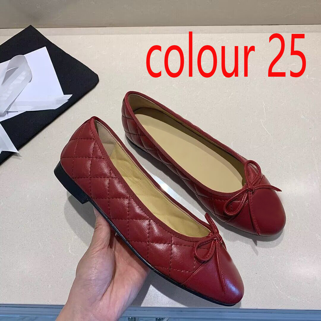 Dress shoes designer Ballet shoe Spring Autumn sheepskin bow fashion Flat boat shoe Lady leather Lazy dance Loafers women SHoes Large size 34-42 With box Leather sole