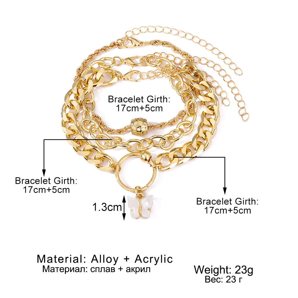 Frauen Böhmischen mehrschichtigen Armband Set Ethnischen Stil Kreative Einfache Kette Geometrische Charm Armband Set Mode Schmuck