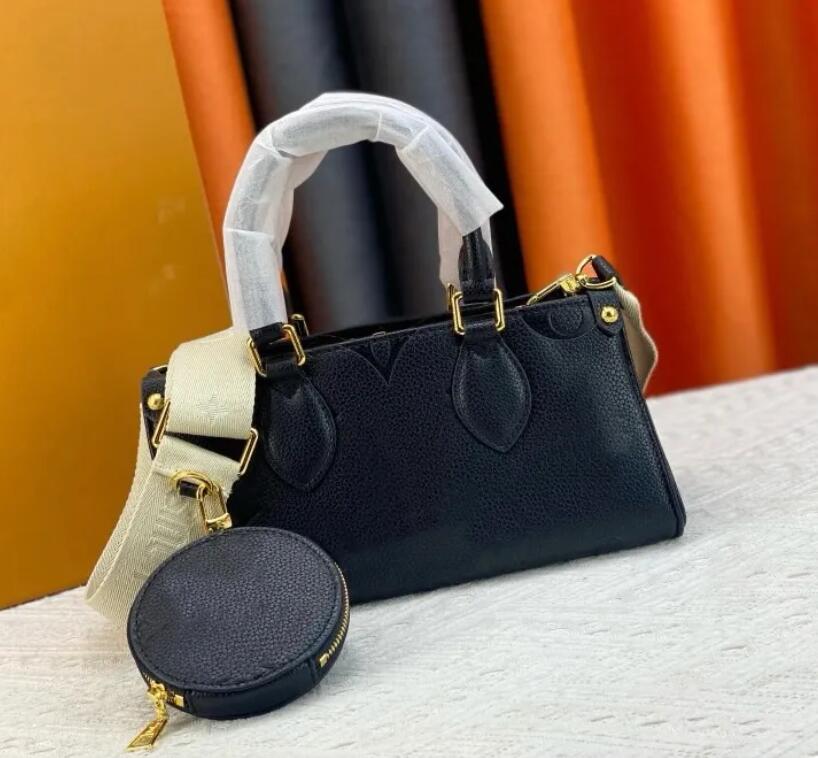 Women's Onthego Designer bags handbags East West Luxury Cross body Bag Leather Shoulder Bags Crossbody Bag Giant Handbag Women's Makeup Bags Purse Black Embossed