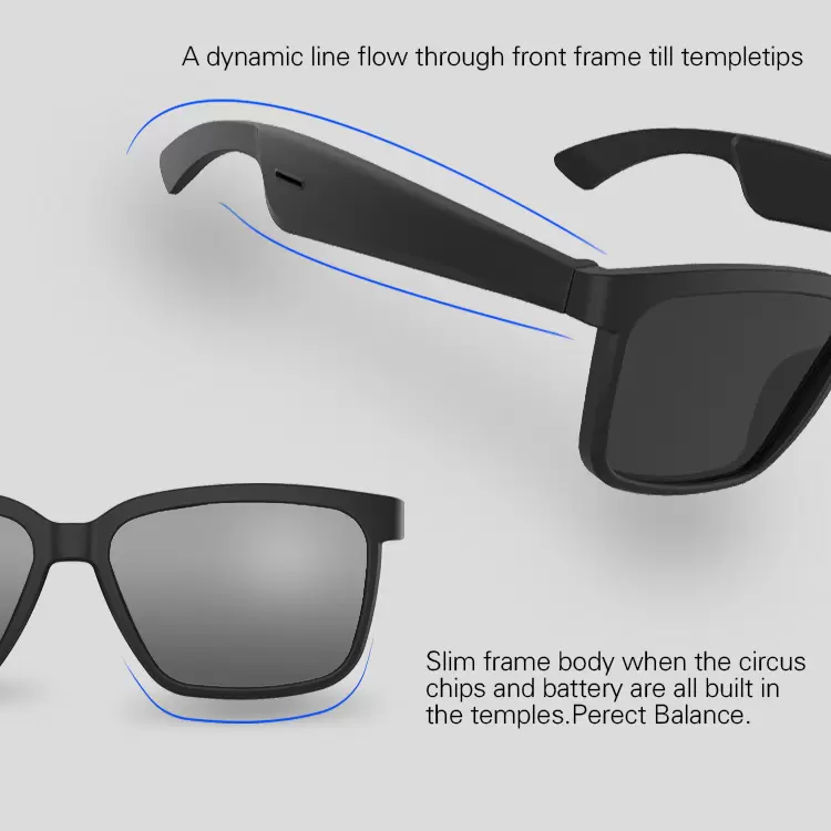 Top Oem Wireless Audio Bluetooth Smart Occhiali da sole Cuffie con tecnologia Open Ear Fai in modo che gli occhiali Bluetooth a mani libere rispondano alle chiamate