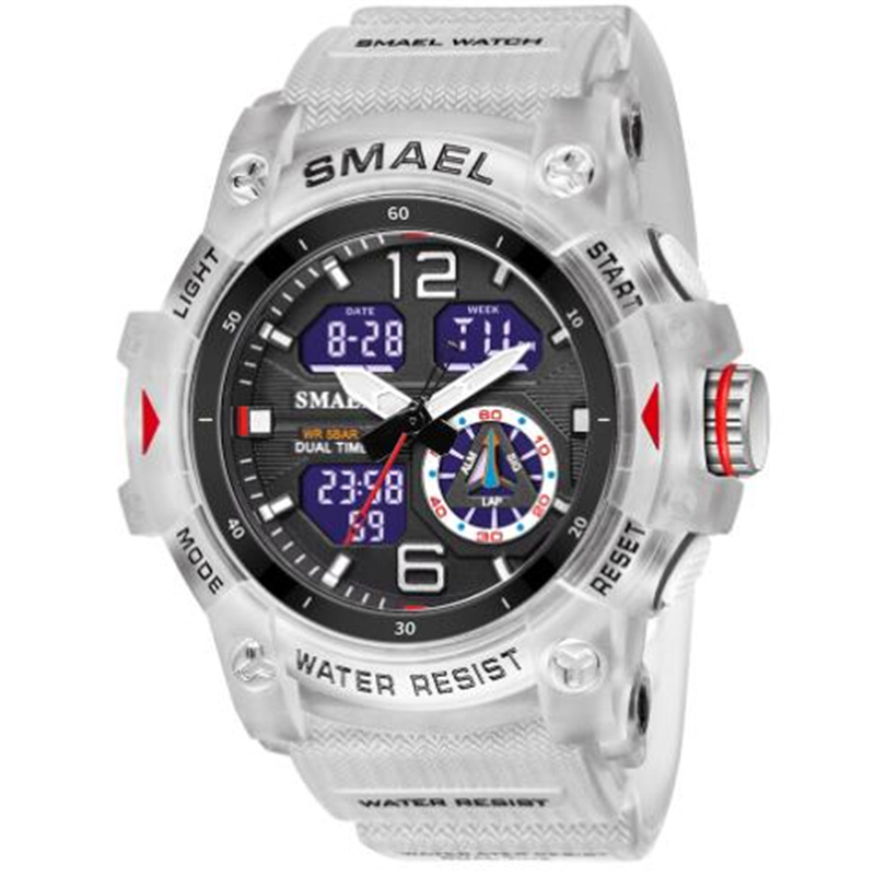 Smael SL8007 Relogio Męskie zegarki sportowe prowadzone przez chronograf zegarek wojskowy zegarek cyfrowy dobry prezent dla mężczyzn Boy2061