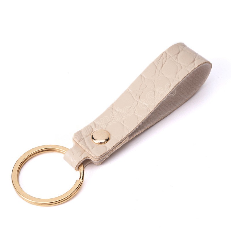 Crocodile Leather Keychain Business Gift Leather Key Chain Men Women Car Key Strap Waist Wallet KeyChains Keyrings 