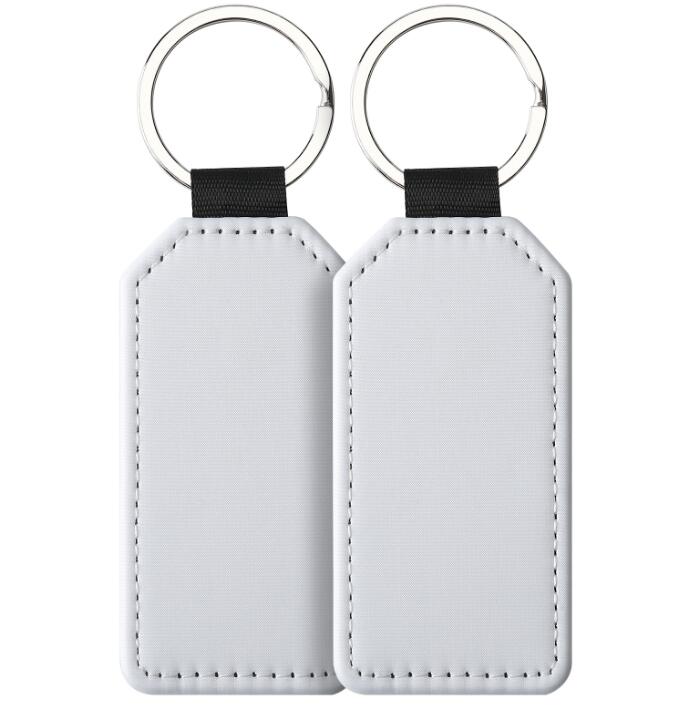 10 -stcs tas onderdelen sublimatie enkele en dubbele zijden blanco pu keychain accessoires Tassel sleutelring