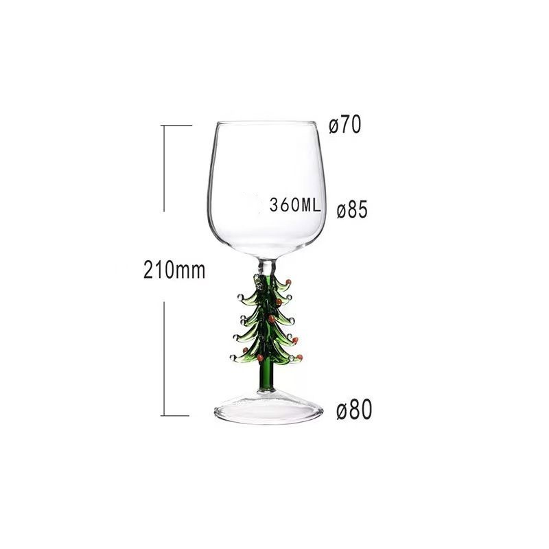 Hand-made three-dimensional Christmas tree glass creative gift cups for friends New Year gifts