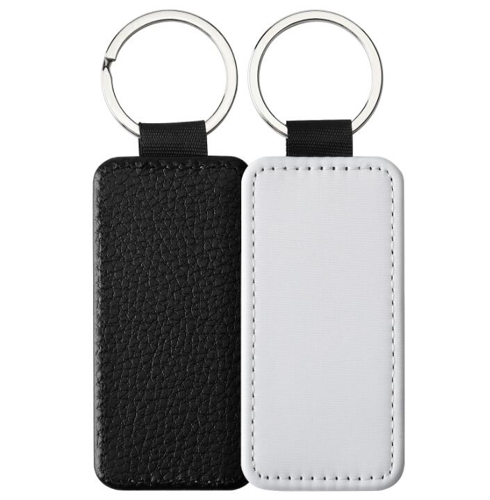 DHLBag Parts sublimation Single And Double Sides Blank PU Keychain Accessories Tassel Key Ring