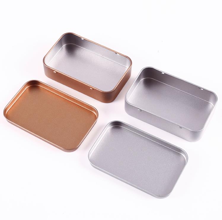 Popular Tin Box Empty Silver/gold Metal Storage Case Organizer Stash For Money Coin Candy Keys U disk headphones gift box SN4119