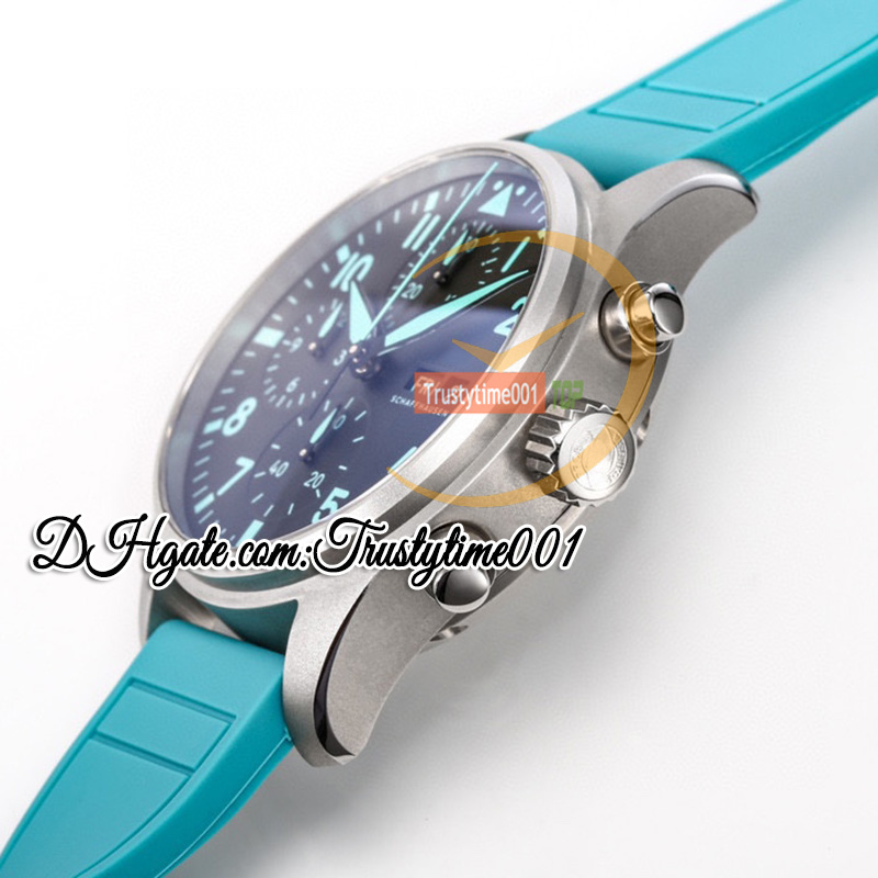 TWF AZ388108 A69385 Otomatik Kronograf Erkekler İzle Siyah Dial Arap Sayısı İşaretleri 316L Paslanmaz Kılıf Strap Super Edition TrustyTime001Watches