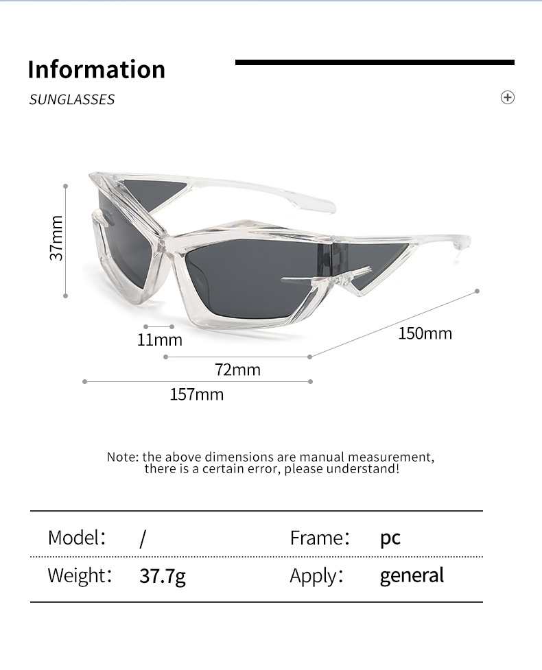 polarisierte futuristische Technologie-Sonnenbrille Y2K-Street-Laufsteg grenzüberschreitend gegengeschlechtliche Outdoor-Brille Sport Wrap Around Shield Space Designer-Schutz