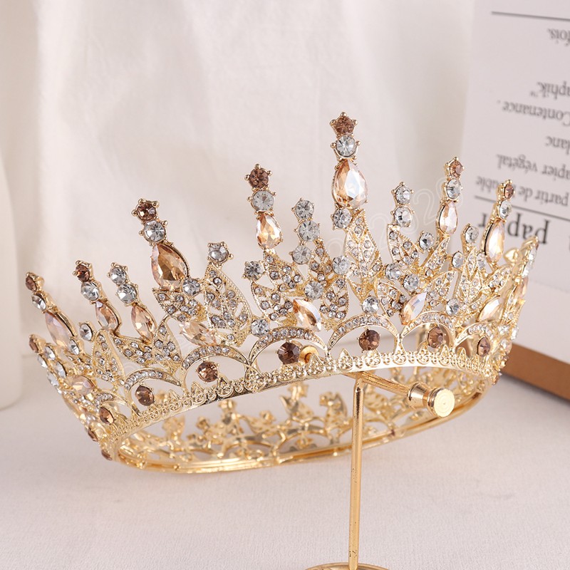 Corona di tiara con strass di cristallo bianco le donne Tiara principessa Matrimonio Compleanno Festa Accessori capelli Accessori gioielli Copricapo
