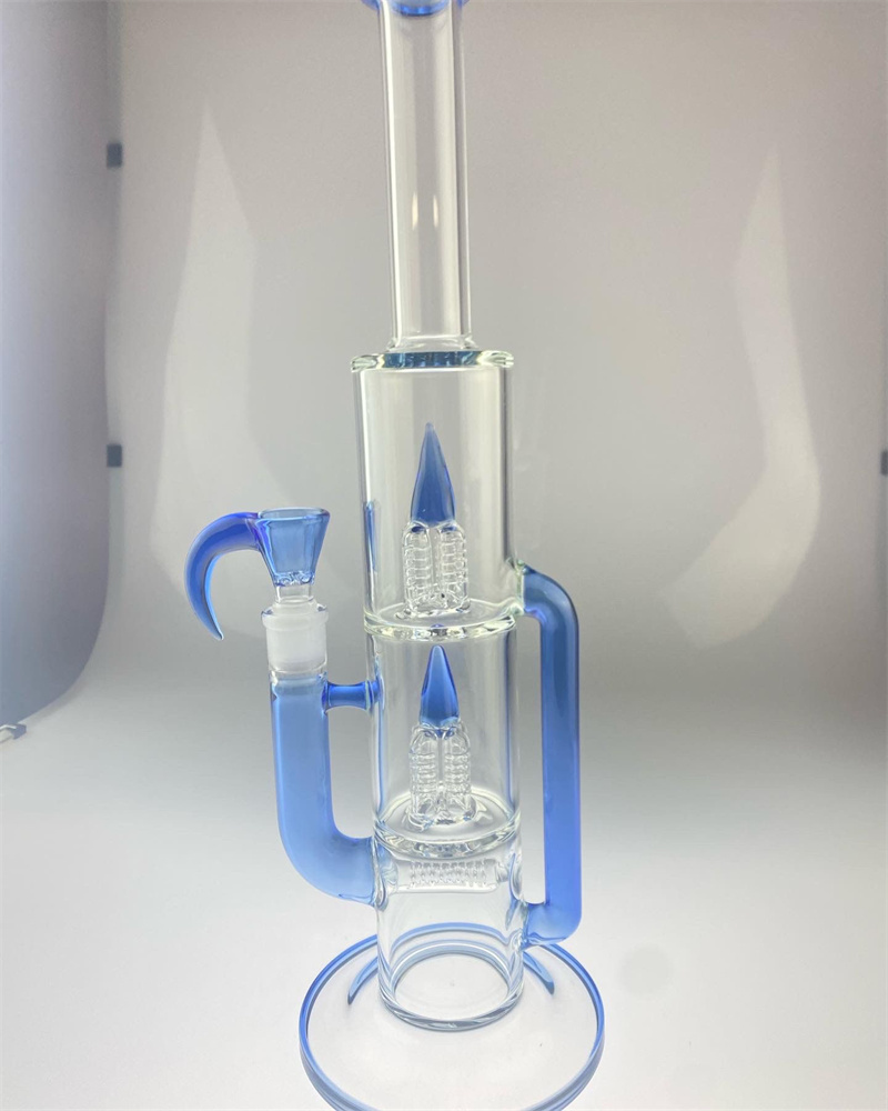 18 -дюймовая курительная труба синие акценты Bong 18 -миллиметровой заводской заводской прямой цены