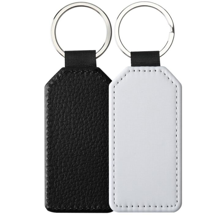 DHLBag Parts sublimation Single And Double Sides Blank PU Keychain Accessories Tassel Key Ring