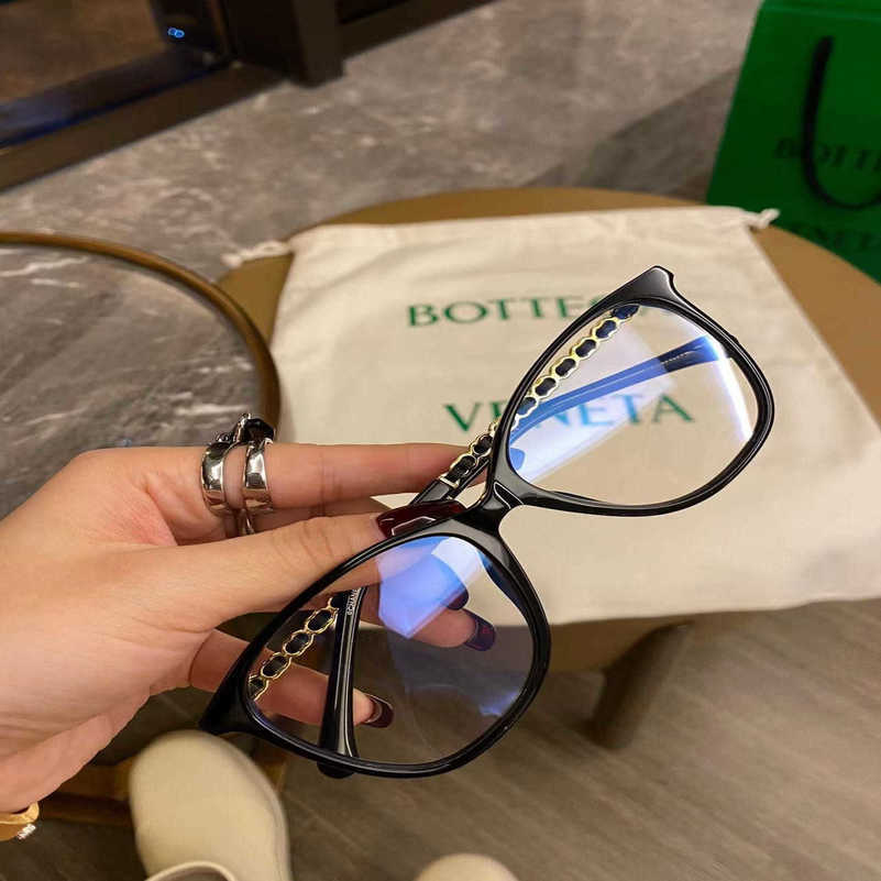 2024 New High Quality Top Designers Xiaoxiangwang red book 3408 black glasses sheepskin chain women with myopia frame to prevent blue light radiation round face tide