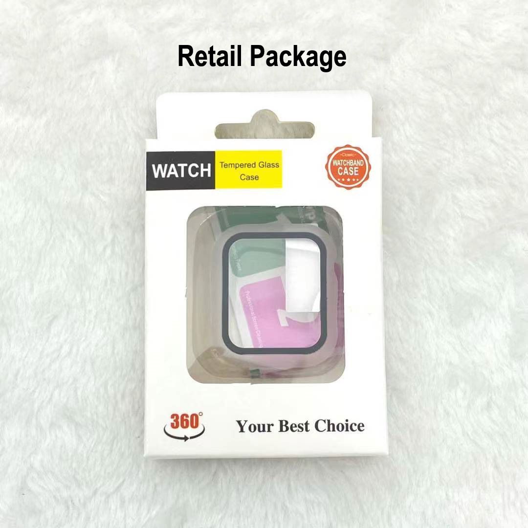 PC Hard Watch Case 3D Tempererat Glass Anti-Scratch Film Screen Protector för Apple Iwatch 5/4/3/2/1 Full täckning 38 40 42 44mm med detaljhandelsförpackningar