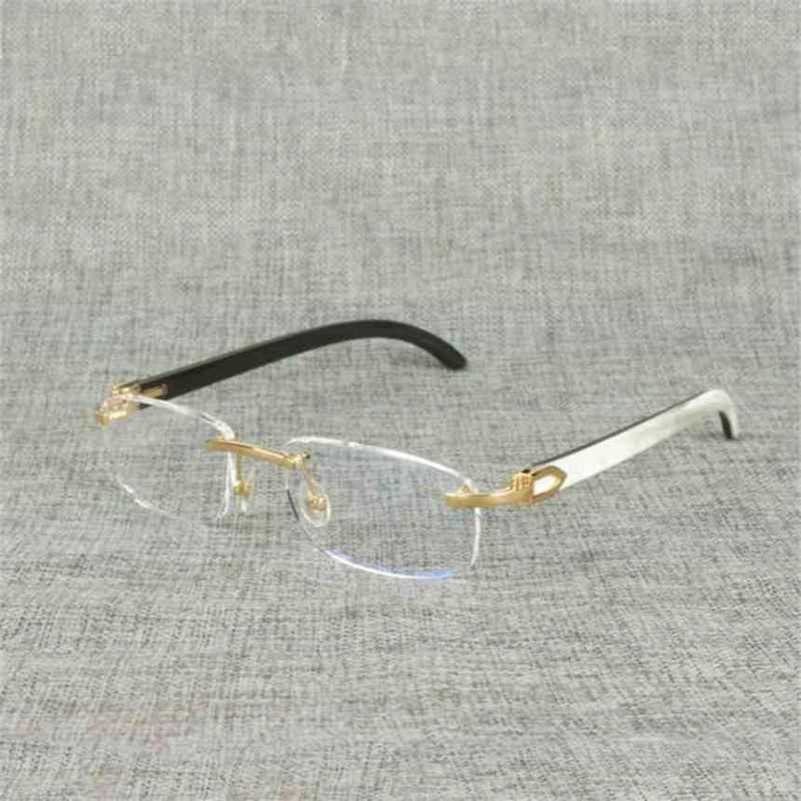 2024 Luxury Designer Top Designers Natural Wood Square Clear Glasses Frame Men Buffalo Horn Oversize Rimless Optical Eyewear Women Reading Eyeglasses OculosKajia