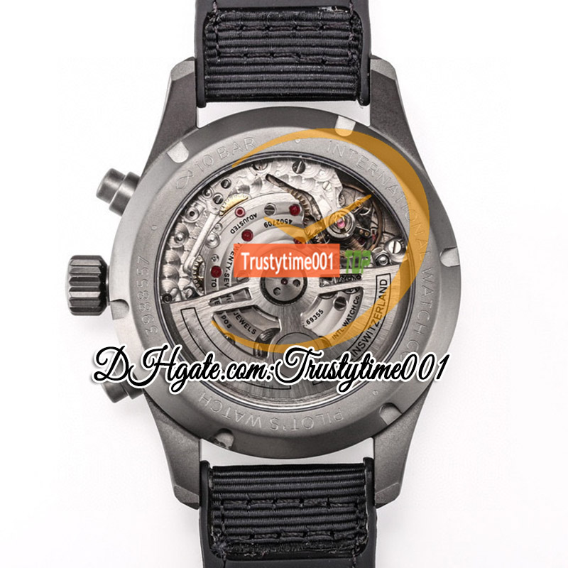 TWF AZ388106 A69385 Automatisk kronograf MENS Titta på Black Dial Arabiska siffror Markörer 316L Rostfritt fodral Rummi Rem Super Edition TrustyTime001Watches