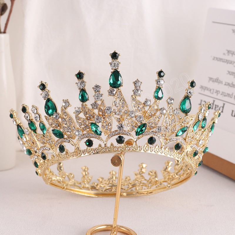 Corona di tiara con strass di cristallo bianco le donne Tiara principessa Matrimonio Compleanno Festa Accessori capelli Accessori gioielli Copricapo