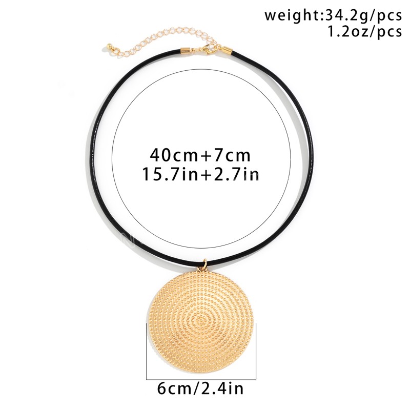 Grand collier pendentif rond pour femmes, tendance, grand collier exagéré sur le cou, accessoires, bijoux à la mode, cadeau féminin