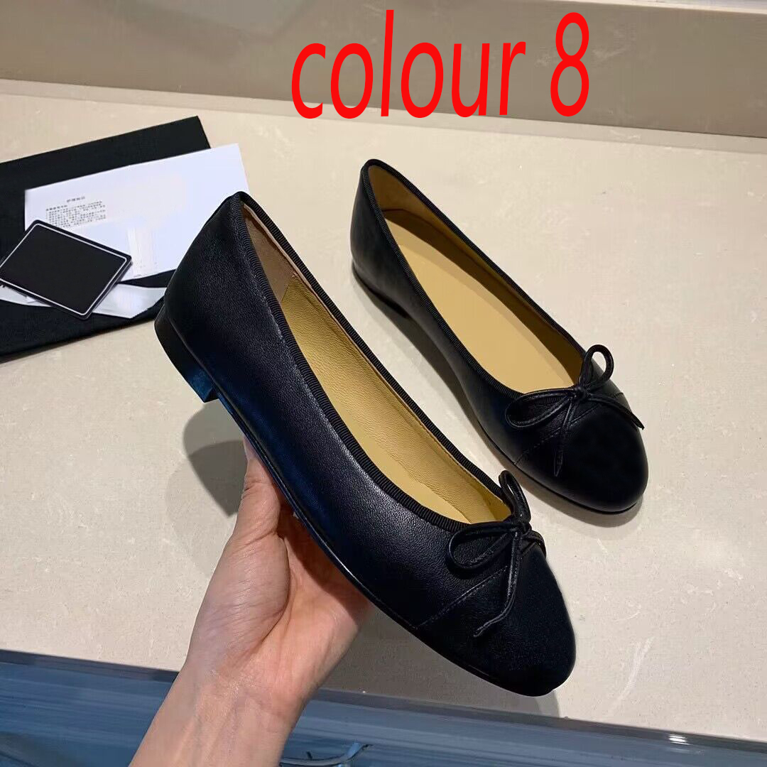 Elbise ayakkabı tasarımcısı Bale ayakkabısı İlkbahar Sonbahar koyun derisi yay moda yeni Düz tekne ayakkabısı Bayan deri Tembel dans Loafer'lar kadın Ayakkabı boyutu 34-41-42 Kutu ile Deri taban