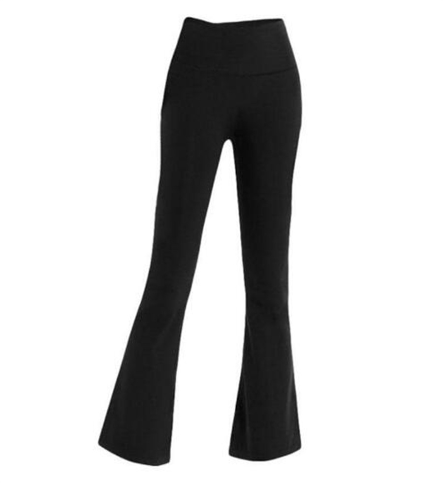 LL Align Femmes Pantalons De Yoga Couleur Unie Nu Sport Façonnage Taille Serré Évasé Fitness Lâche Jogging Sportswear LU Femmes Neuf Points Pantalon Évasé De Haute Qualité