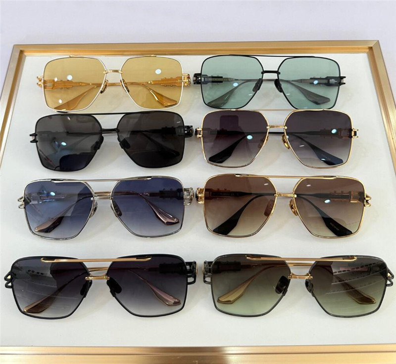 Новые модные квадратные солнцезащитные очки Империк Металлическая рама, вдохновленная двухцветным видом роскошных часов Высокоэлементы.