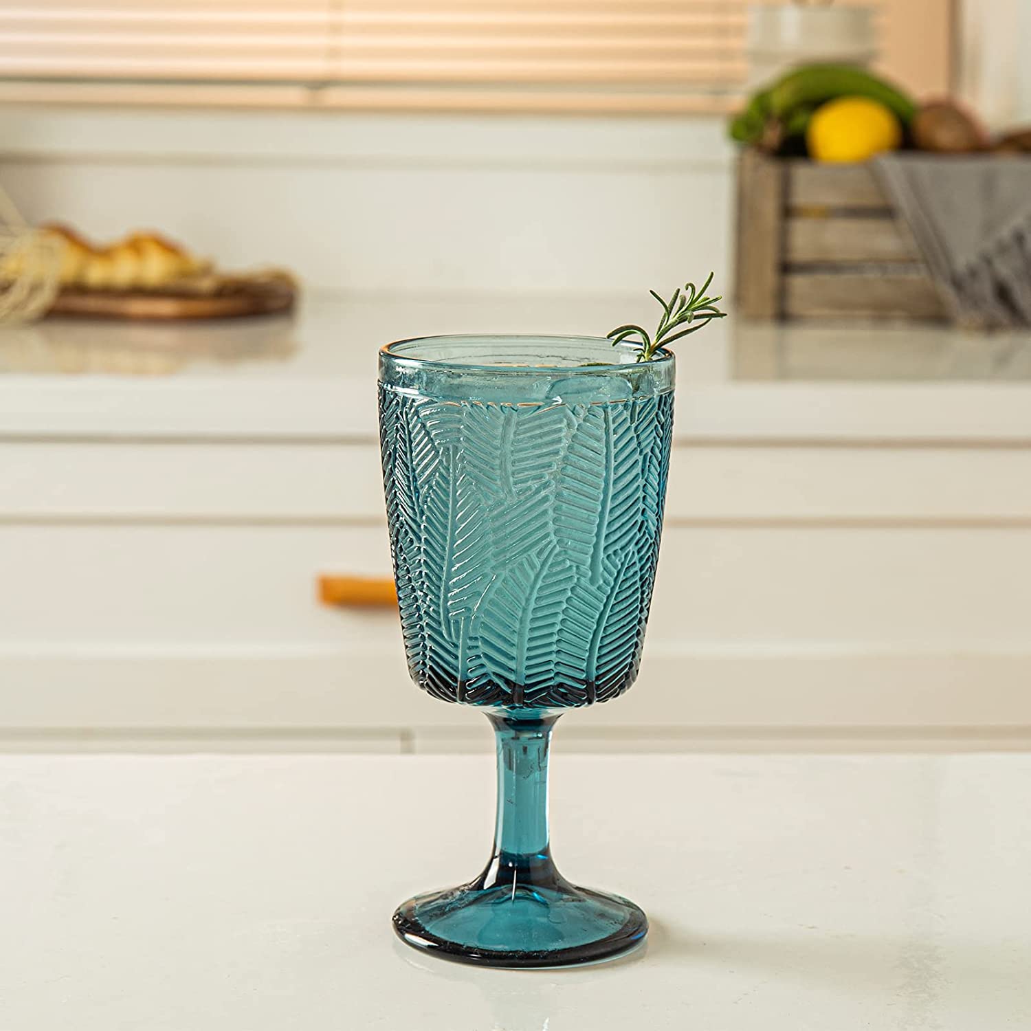 Wijnglazen 300 ml vintage blad in reliëf gekleurde goblet groen blauw heldere wijnglazen gokjes stengelglas kopje