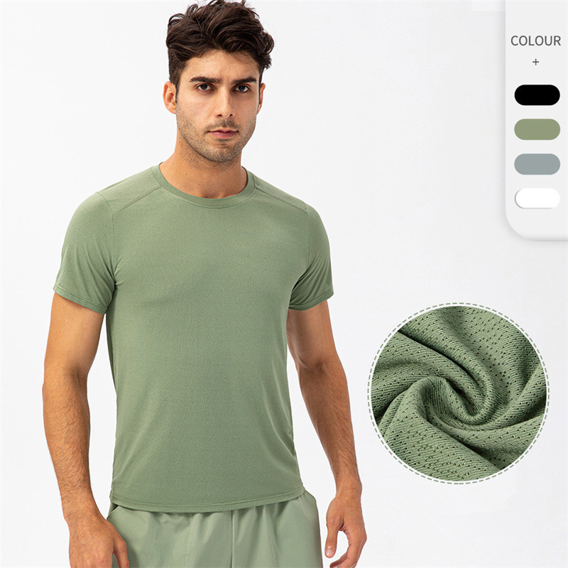 LL-21220 Yoga Outfit Mens Tshirts Gym Clothing Exercise & Fitness Wear Sportwear Trainer Running Shirts Outdoor Tops Short Sleeve Elastic Breathable