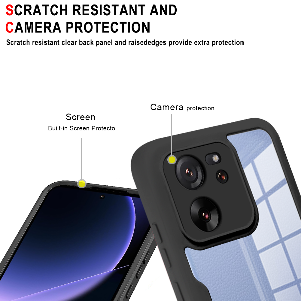 Silicone Double Side Xiaomi 13T Pro Custodia protettiva schermo in pellicola Protezione dura Redmi Note 12 12S K60 Ultra Cover