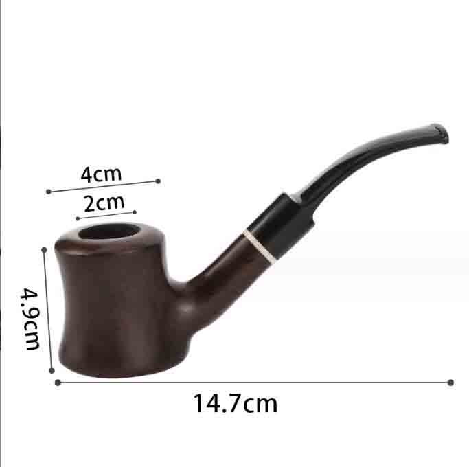 Latest Ebony Wood Pipe Tobacco Smoking Cigarette Hand Holder 9mm Filter Pipes Tube Accessories Tools