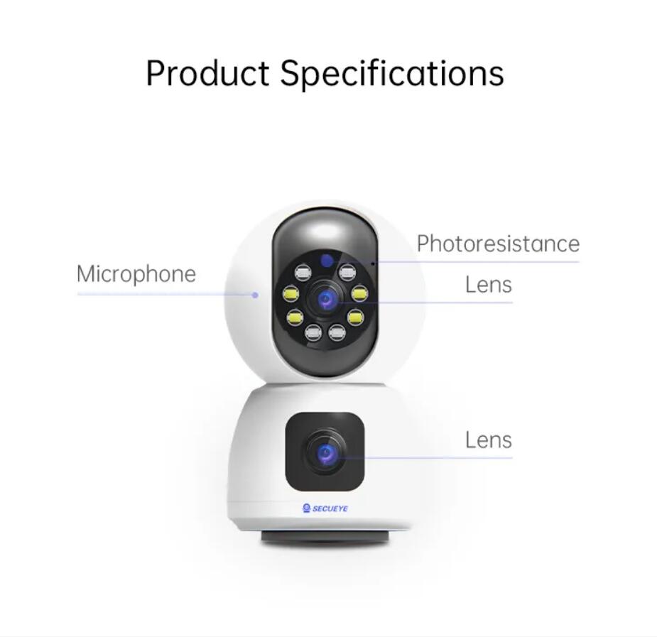 2.4GHZ caméras sans fil moniteur bébé numérique double lentille 360 Rotation sécurité à domicile caméra IP Vision nocturne automatique Wifi moniteur vidéo